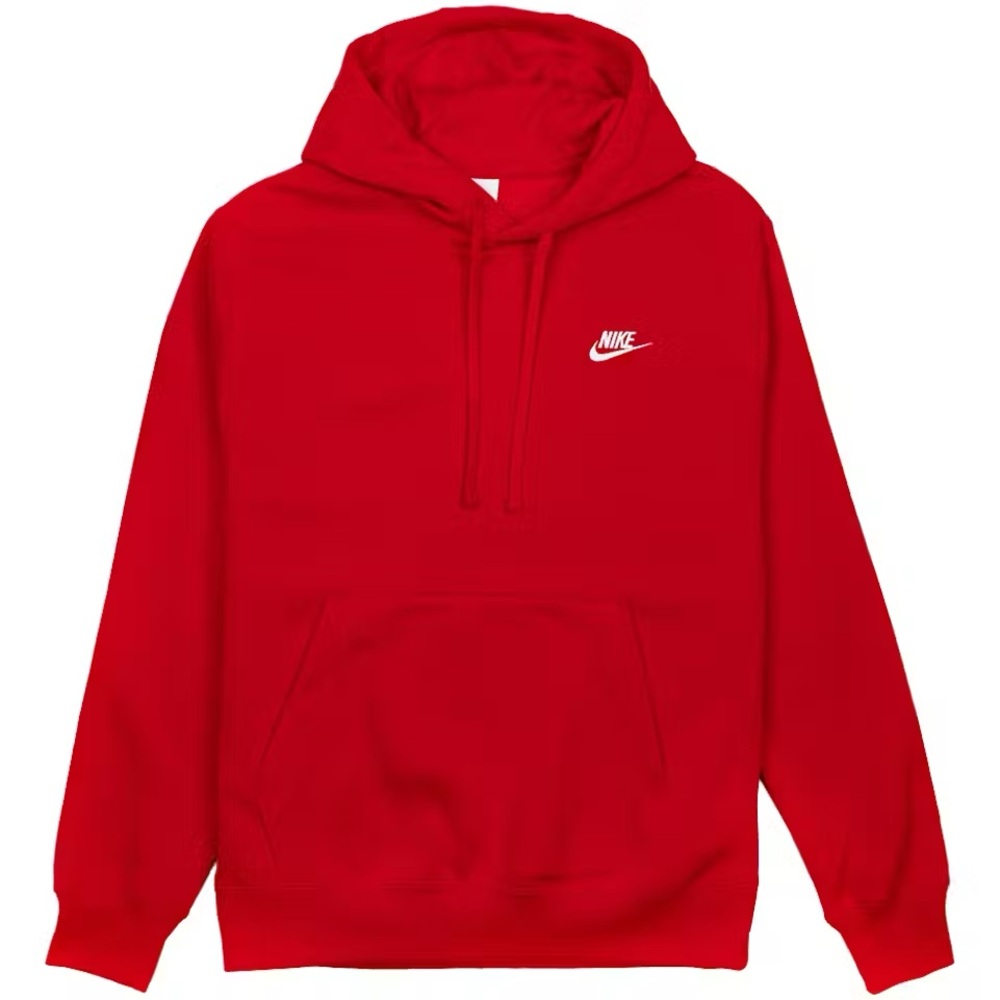 THREE Nike Sportswear Club Fleece Pullover Hoodies Red/Blue/Teal